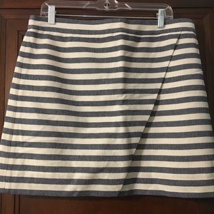J. Crew striped mini skirt w/ wrap detail